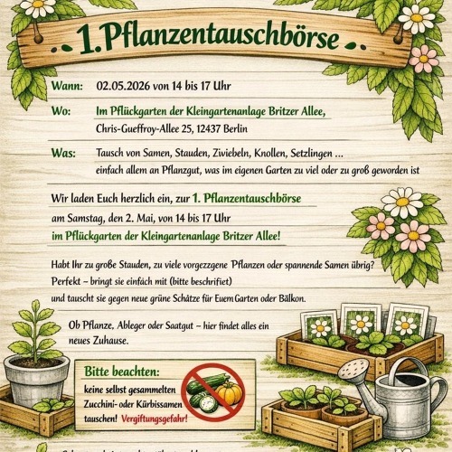 Pflanzentauschbörse im Pflück- und Bürgergarten, KGA Britzer Allee