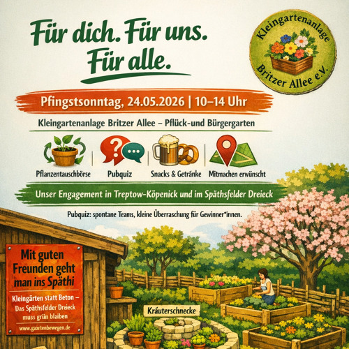 "Für dich. Für uns. Für alle." - Unser Engagement in Treptow-Köpenick und im Späthsfelder Dreieck.